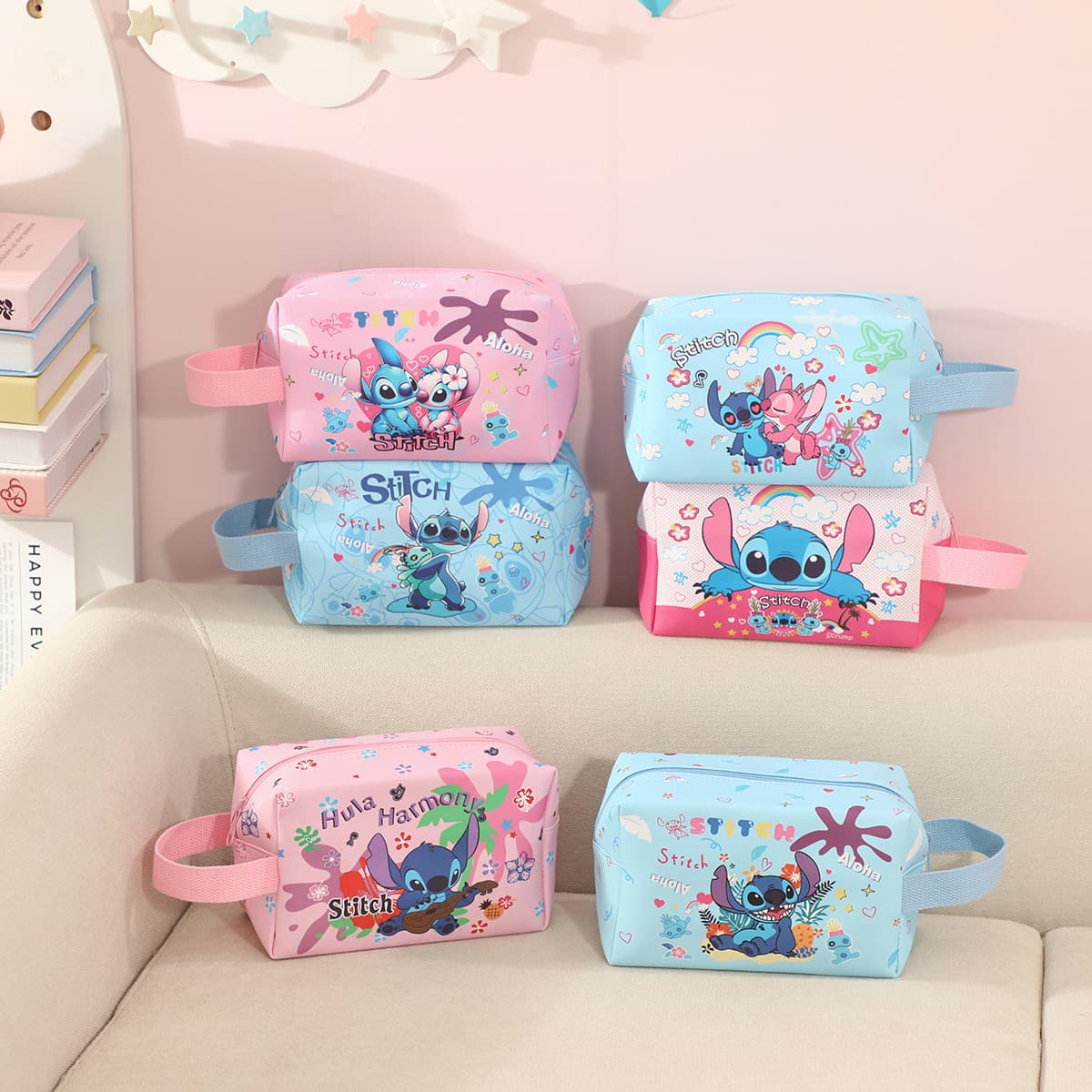 New Ugly Fish Makeup Bag Cute Kuromi Large Capacity Handheld Toiletry Storage Bag Portable Travel Cosmetic Bag