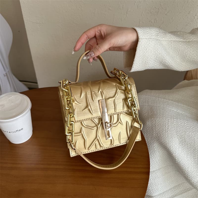 Cross-Body Mini Square Bag 2025 New Trendy Embossed Bag Women's Shoulder Bag Casual Commuting Underarm Bag