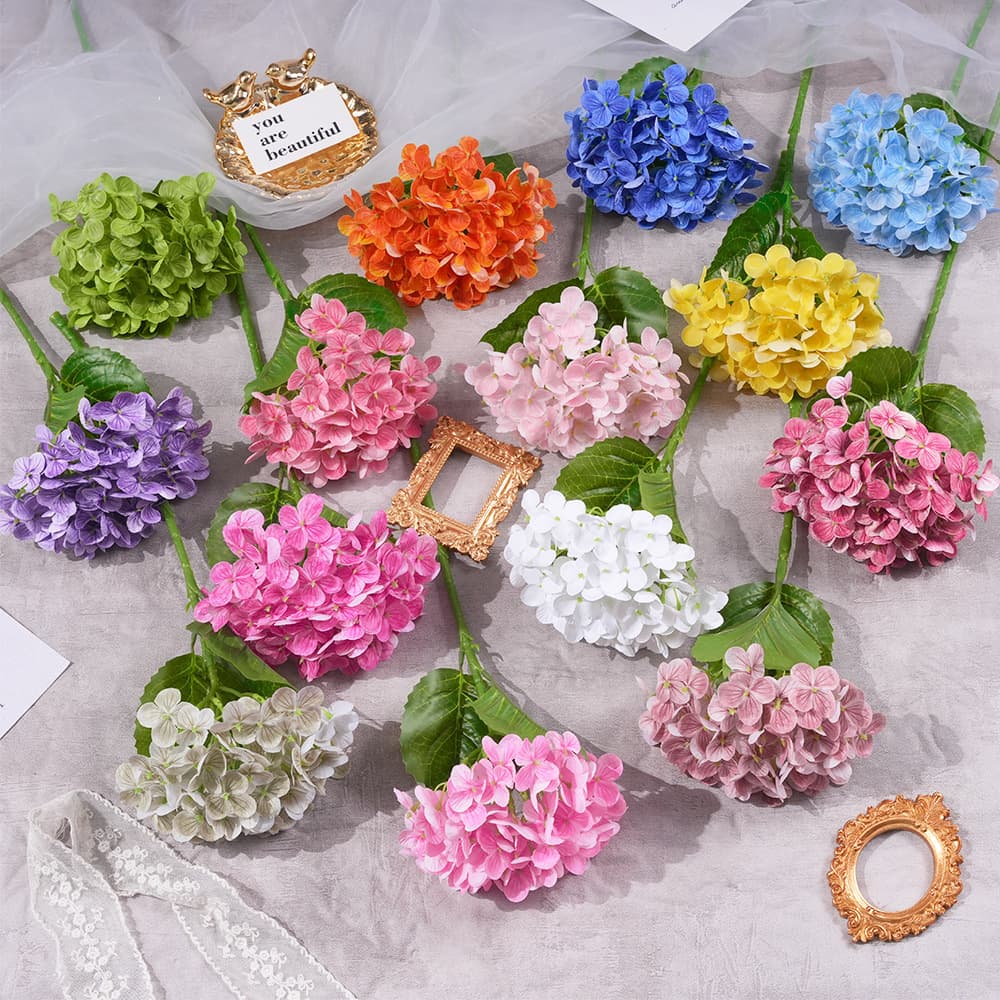 Single Stem 72-Petal Film Hydrangea Artificial Flower Wholesale Large Garden Waterfall Decorative Styling Fake Flower 3D Film Hydrangea