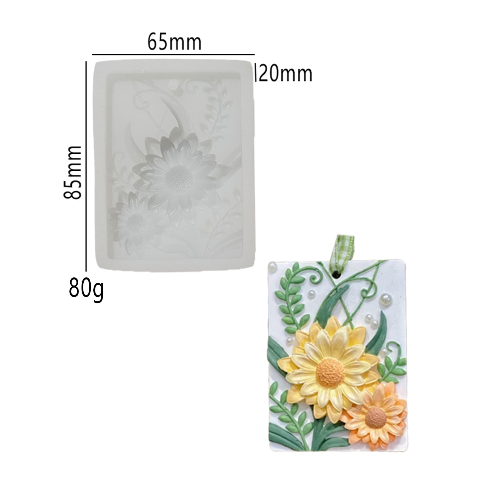 Flower Hanging Tag Mold DIY Wardrobe Scented Chip Car Ornament Aroma Stone Candle Handmade Silicone Mold