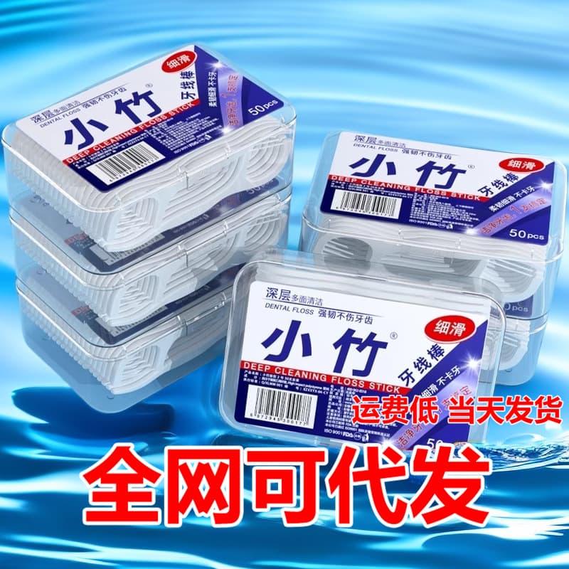 Classic Portable Bamboo Toothpick Box Disposable Floss Sticks Dental Cleaning 50 Pieces Home Use Convenient Travel Size