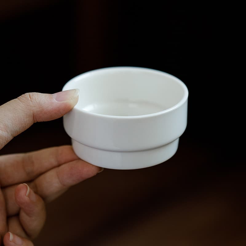 [Off-White] Dehua White Porcelain Dessert Bowl Baking Pudding Cup 2.8-Inch Ceramic Souffle Baking Bowl Sauce Dish
