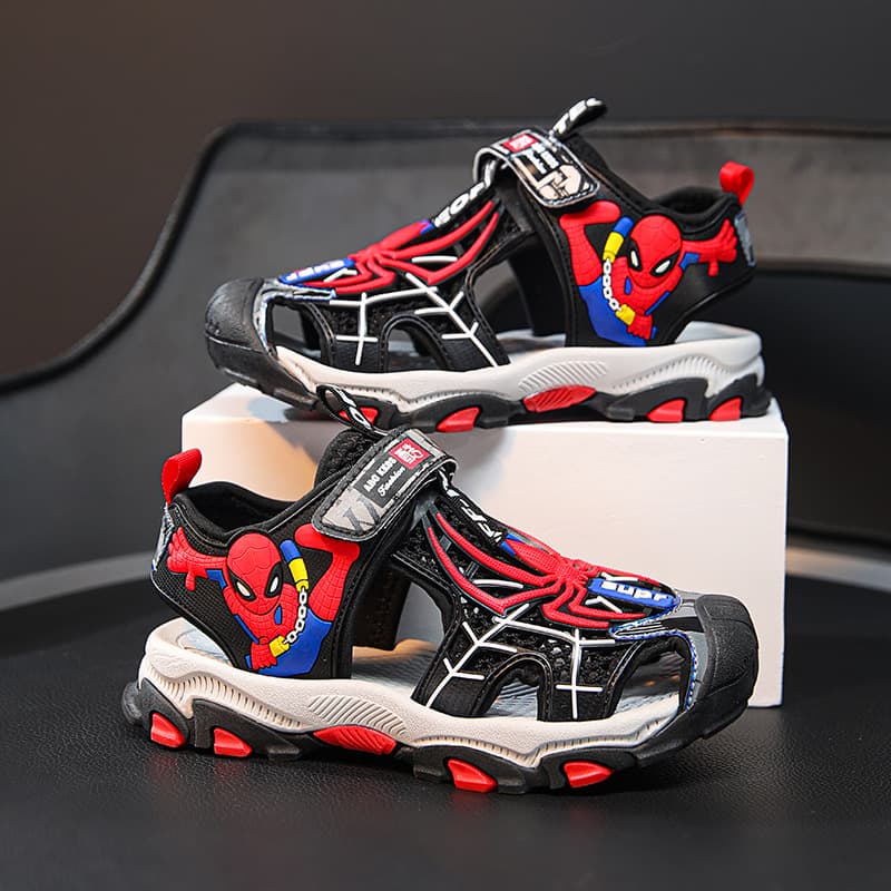 Children's Sandals Boys 2024 Summer New Spider-Man Korean Style Soft Sole Breathable Casual Sports Shoes
