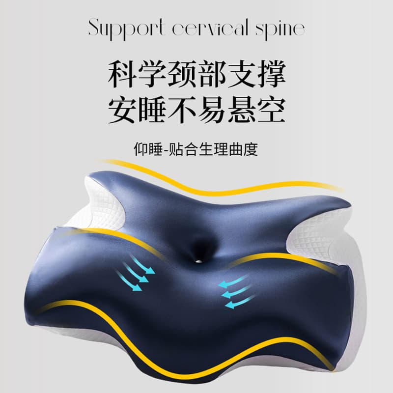 Memory Foam Pillow for Cervical Spine Support, Slow Rebound Traction Pillow, Butterfly-Shaped Ergonomic Multi-Functional Side Sleeping Pillow