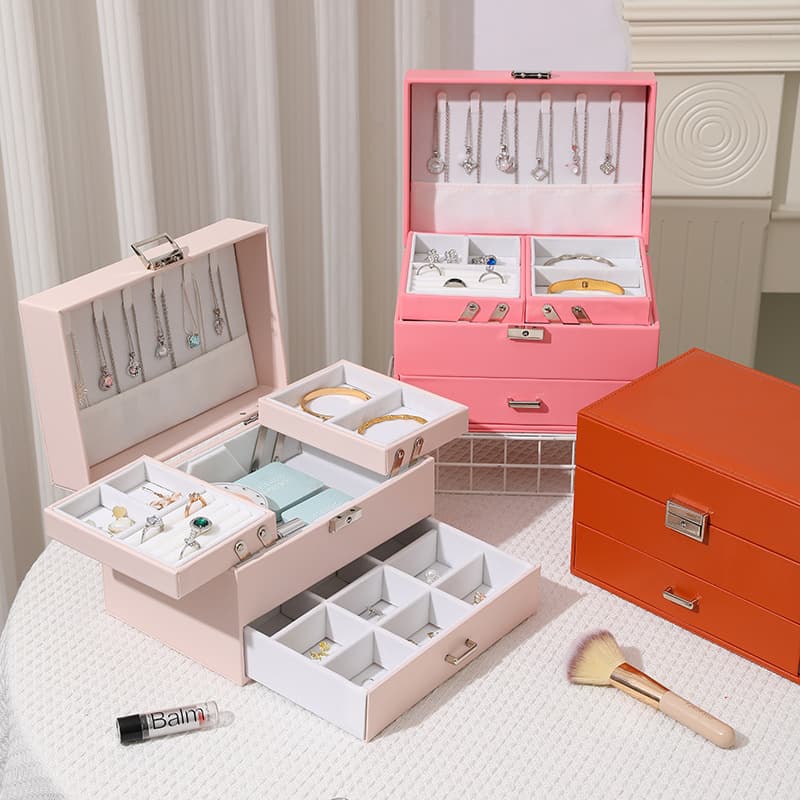 New liftable jewelry box necklace necklace ring earrings earrings pendant storage box bedroom dressing table jewelry box