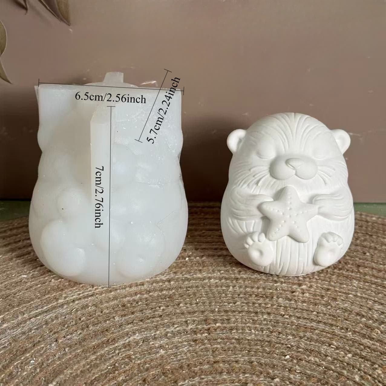 Summer otter hugging starfish Decorative ornaments silicone mold decoration candle plaster glue mold candle making