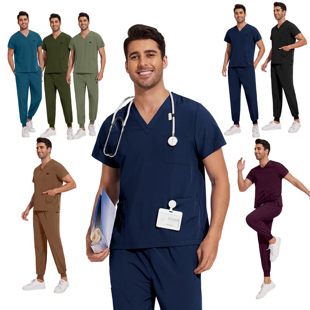 Temu Specializes in Nursing Uniforms, Hotel Sanitation Uniforms, Work Clothes Suits, European and American New Pure Color Doctor and Nurse Uniforms