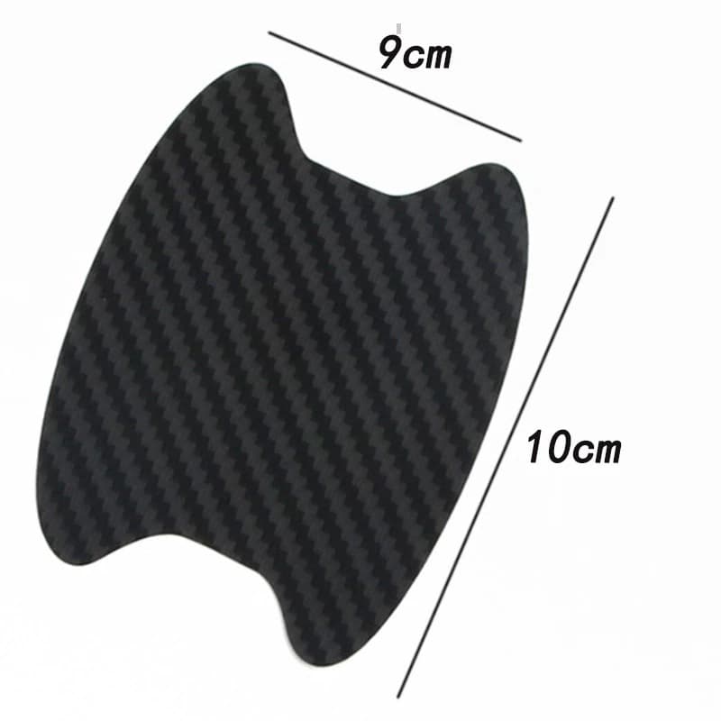 Cross-border 9*10cm Handle Sticker 3D Carbon Fiber Car Door Bowl Sticker Scratch Car Sticker Anti-Scratch Car Sticker 4 Pack