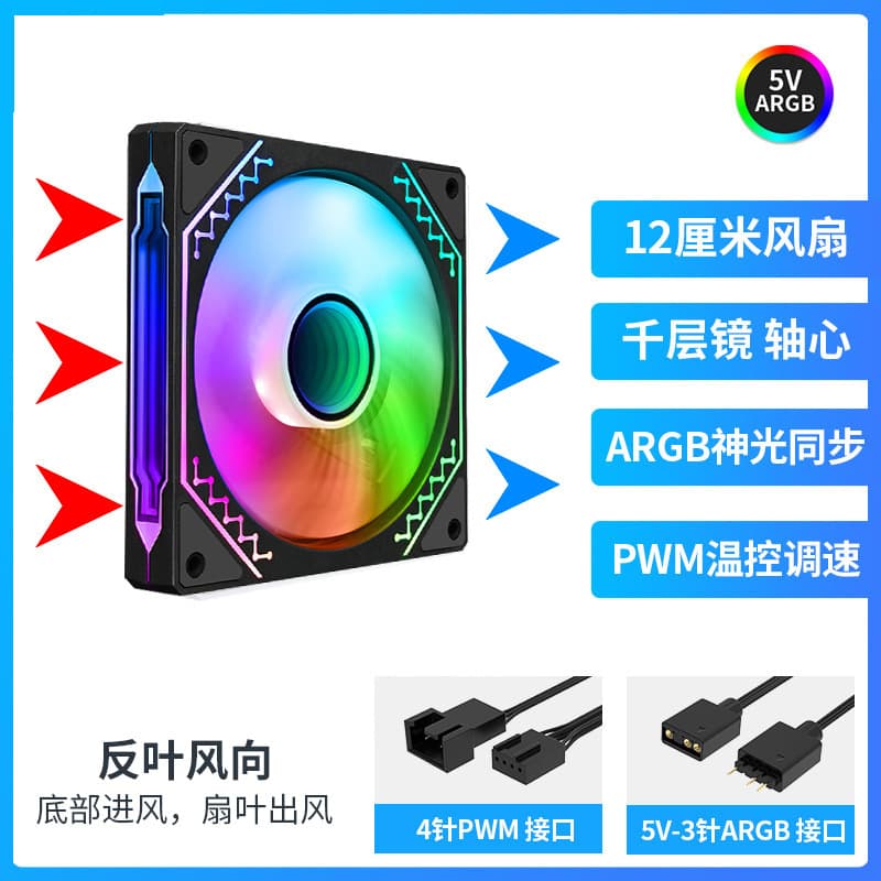 Prism 4 Pro ARGB PC Case Fan with Smart Temperature Control, RGB Lighting, and Silent Cooling