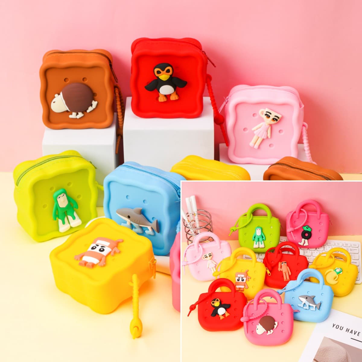 Q Version Shan Hai Jing New Silicone Storage Bag Cute Cartoon Coin Purse Headphone Case Backpack Accessory Small Gift