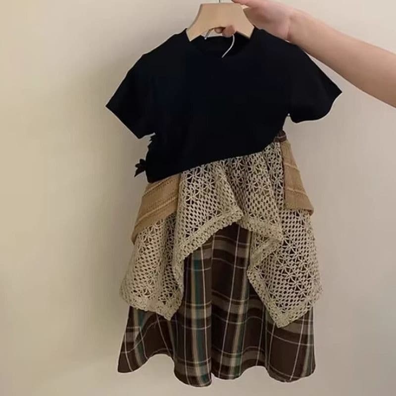 Girls' Summer Two-Piece Set 2026 New T-Shirt Skirt Set Older Kids Korean Style Skirt Set