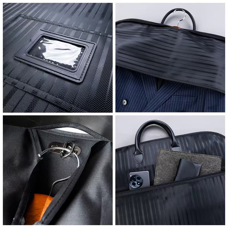 Oxford Fabric Suit Cover Dust-Proof Foldable Hanging Bag Striped Suit Bag Coat Cover Clothes Dust Cover