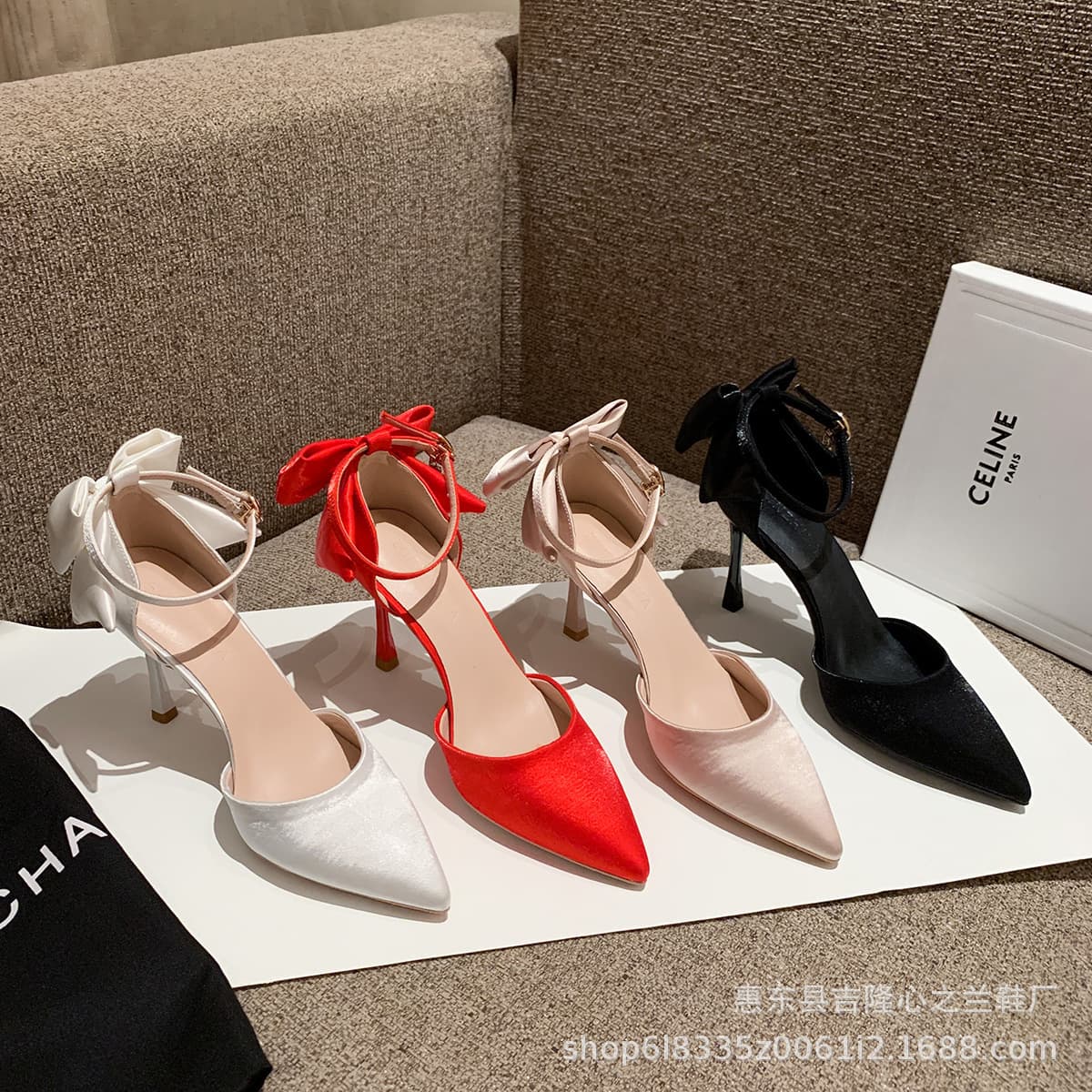 A6-3 New Hollow One-Strap High Heels Women's Single Shoes Wedding Shoes Bridal Shoes Bridesmaid Shoes Small Size 33