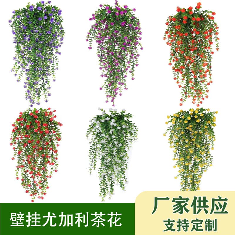 Artificial Eucalyptus Camellia Vine Wall Hanging Pendant Plant for Indoor Outdoor Home Wedding Decoration
