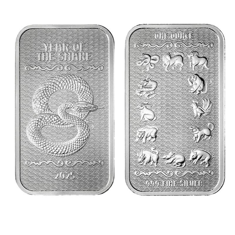 Foreign trade Swiss silver-plated silver bars PAMP2025 Year of the Snake iron silver bars PAMP silver bars 2025 Year of the Snake commemorative coins