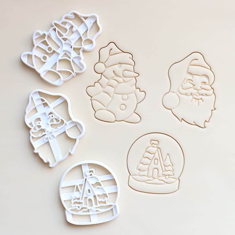 Cross-border Santa Claus Stamp Mold Snowball Craft Embossing Tool Christmas Cartoon Snowman Stamp Mold