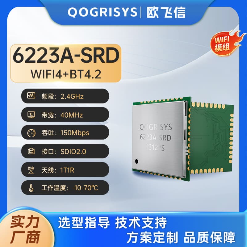 Low-Power WiFi Bluetooth Combo RTL8723DS SDIO Interface 2.4G Wireless Smart Speaker Module