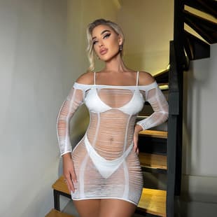 European and American Sexy Short Uniform Temptation Pure Desire Lingerie Women's Cross-border Passionate Bodycon Skirt Nightclub Hot Girl Outfit