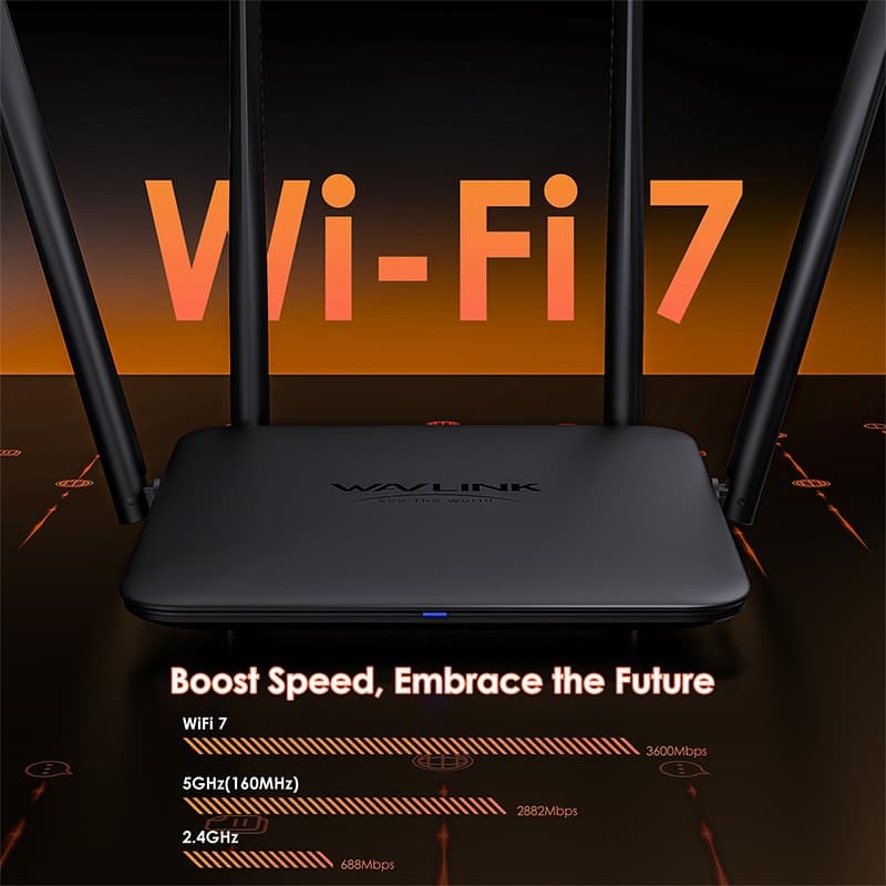 wavlink WL-WN530BE1 BE3600 Wi-Fi 7 Router, Dual Band