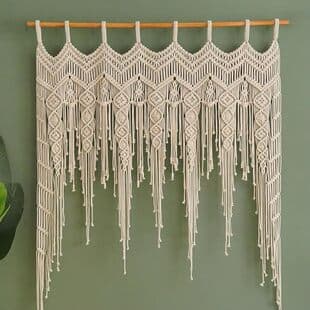 Nordic Ins Style Handwoven Cotton Rope Door Curtain Cotton Rope Tassel Curtain Partition Curtain Homestay Bohemian Tapestry
