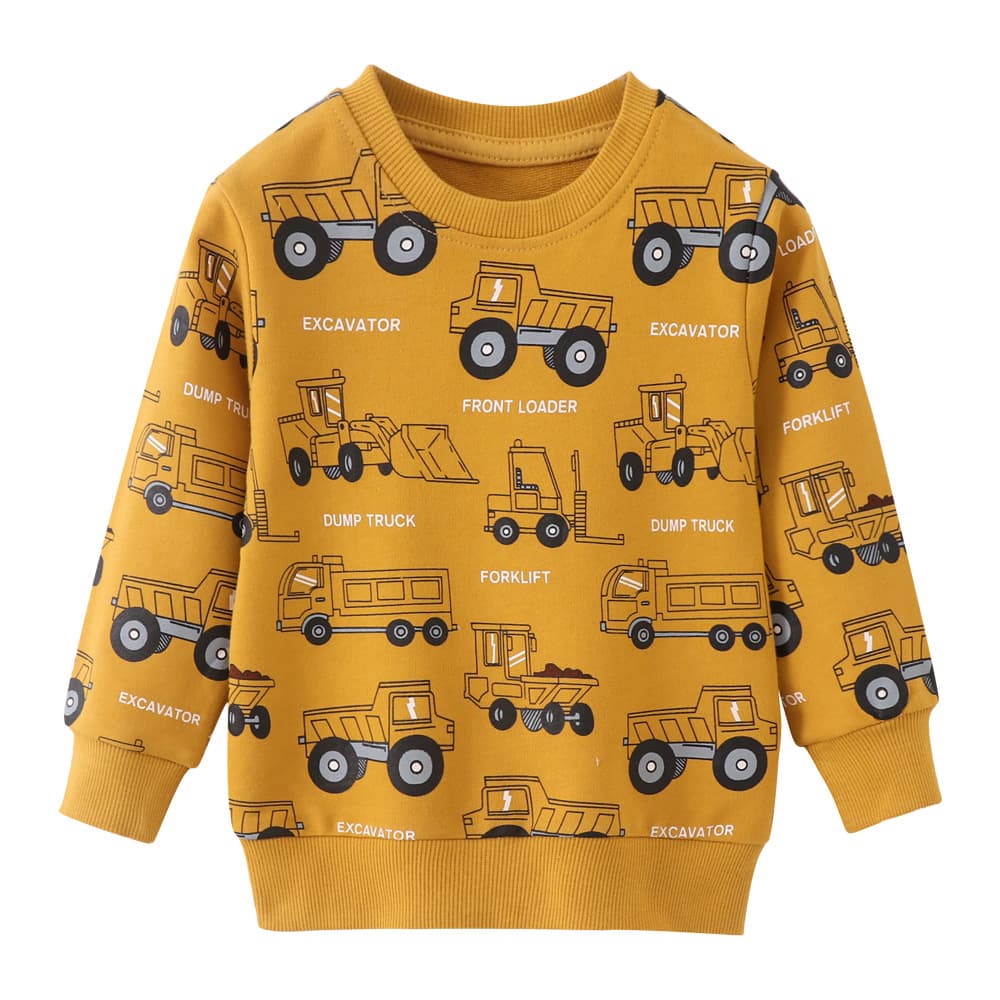 Kids Autumn Long-Sleeve Cartoon Cotton Crew Neck Sweatshirt for Boys New Casual Children's Wear Sweatshirt Wholesale