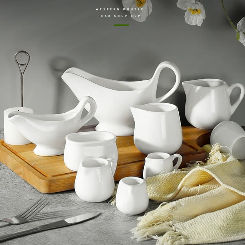 Ceramic milk spoon milk jug Western steak black pepper sauce hopper cooking tableware coffee cube sugar cup milk cup utensils