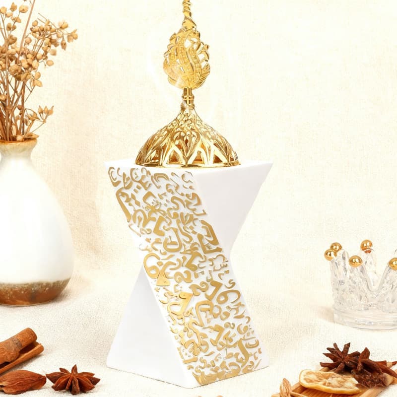 Exotic Light Luxury Middle Eastern Resin Incense Burner Charcoal Burner European Style Aromatherapy Indoor Decoration Charcoal Burner