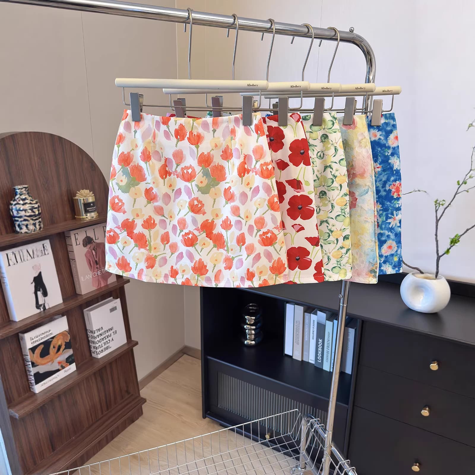 Vacation Style Beach Bodycon Skirt Fashionable Versatile Youthful Vitality Oil Painting Print Anti-Exposure A-Line Mini Skirt 9942