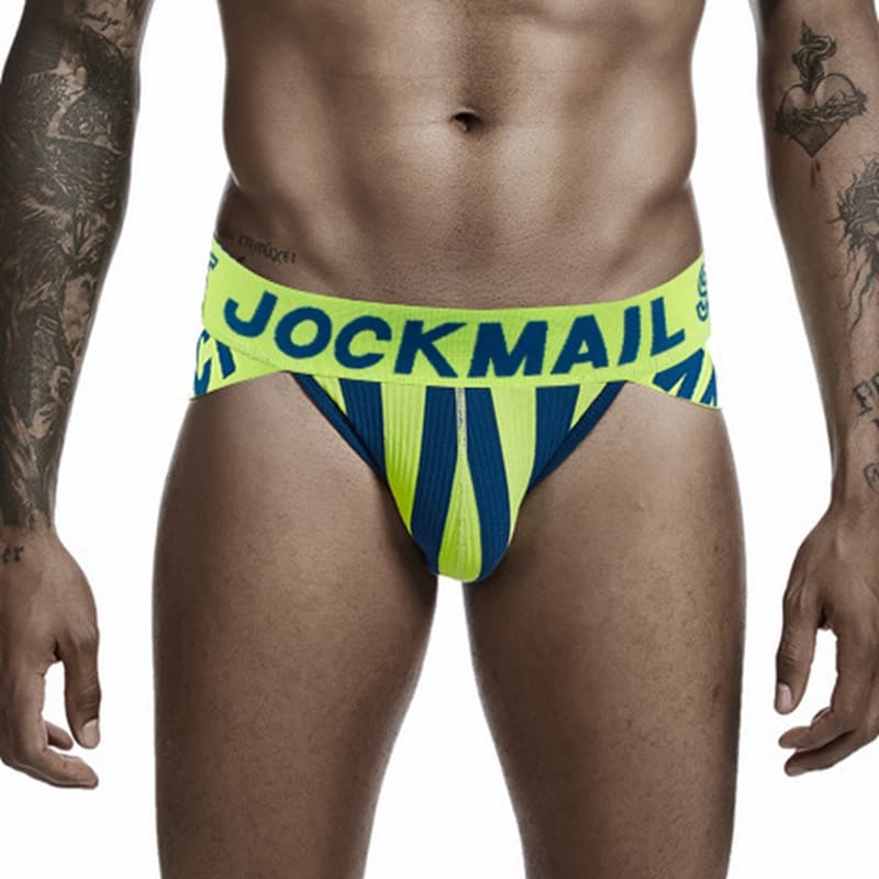 Men's Breathable Cotton Boxer Shorts Summer Sporty Striped Triangle Innerwear Low Waist Butt Lifting Comfortable Underwear