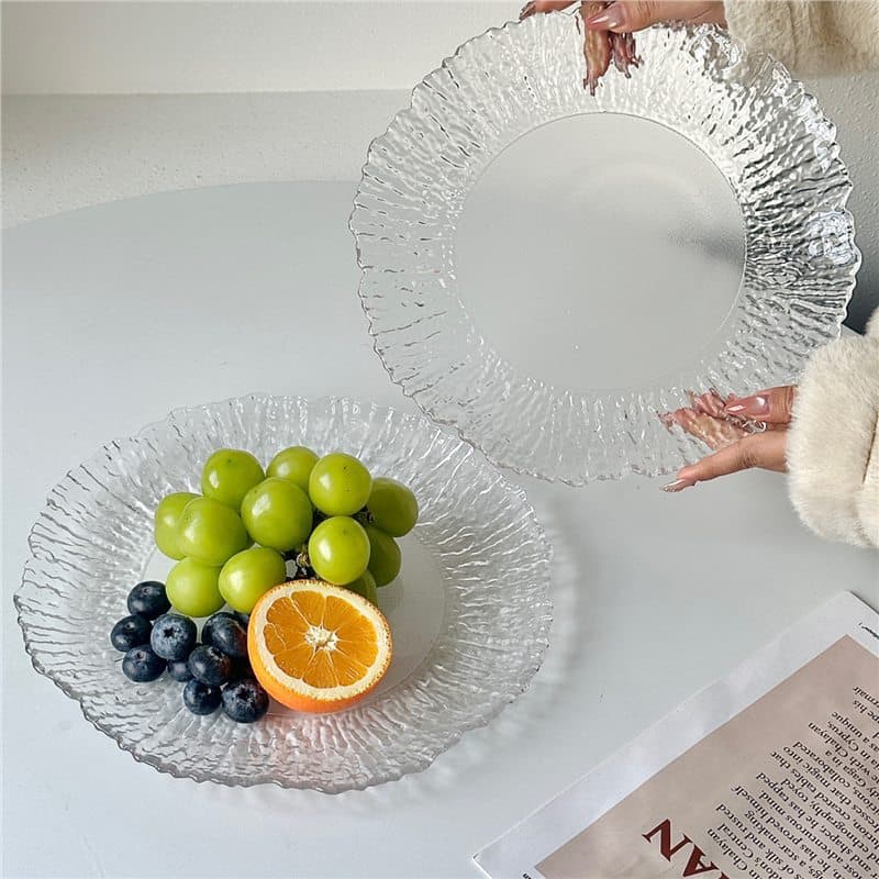 Light Luxury Lace Western Dinner Plate Steak Plate Mat Nordic Tableware Cake Plate Dessert Dish Fruit Plate Restaurant Coral Plate