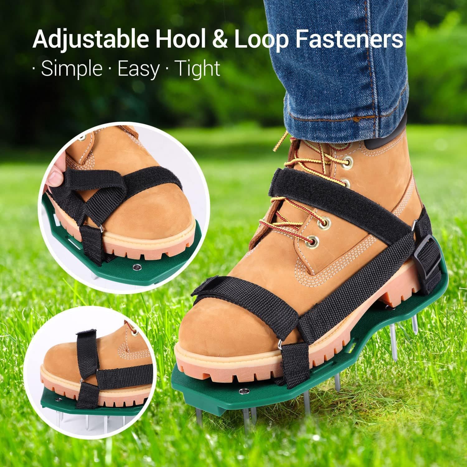 Garden Soil Aerator Shoes, Lawn Aeration Shoes, Grass Spike Shoes, Garden Spike Shoes, Self-Leveling Epoxy Anti-Slip Gardening Tool
