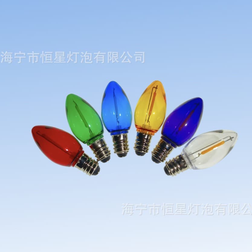 Customized LED energy-saving bulbs: C7 colorful decorative bulbs, E12 creative energy-saving art decorative bulbs, colored bulbs.