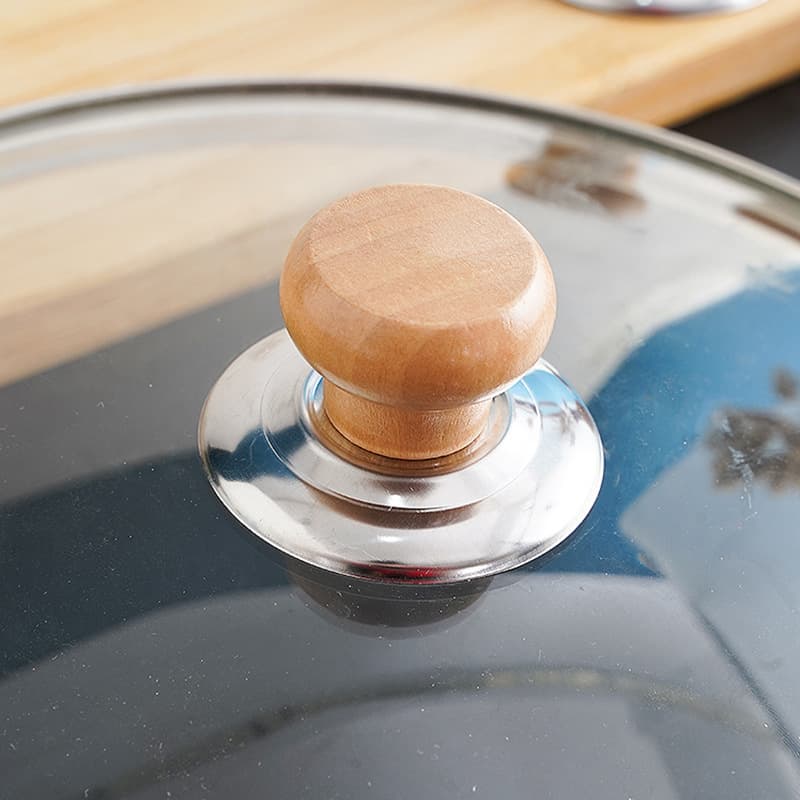 Universal Solid Wood Pot Lid Handle, Single-Hole Kitchen Knob, Anti-Scald, Non-Damaging Wooden Pot Lid Lift Accessory