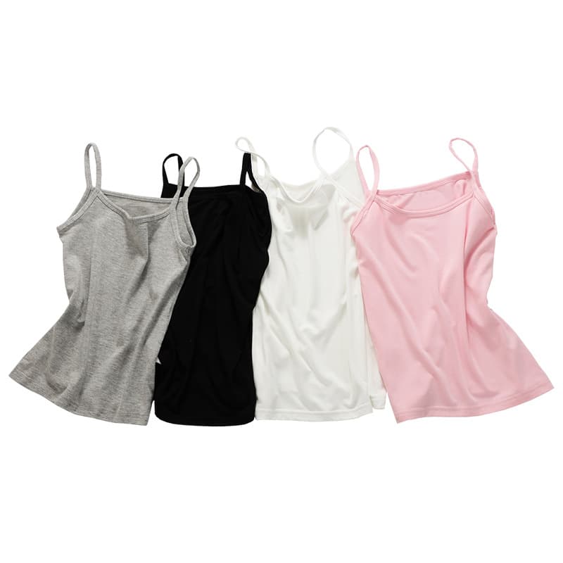Girls' Sleeveless Top, Solid Color Casual Summer New Style, Women's Pure Cotton Stretch Undershirt