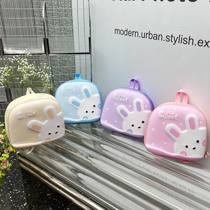 Adorable Little Rabbit Eggshell Backpack for Kindergarten School Bags Unisex Lightweight Breathable Children's Bookbags