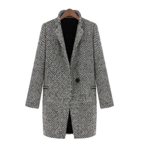 2025 Autumn/Winter European Station Houndstooth Coat Mid-Long Plus Size Special Offer Houndstooth Coat eBay Hot Sale