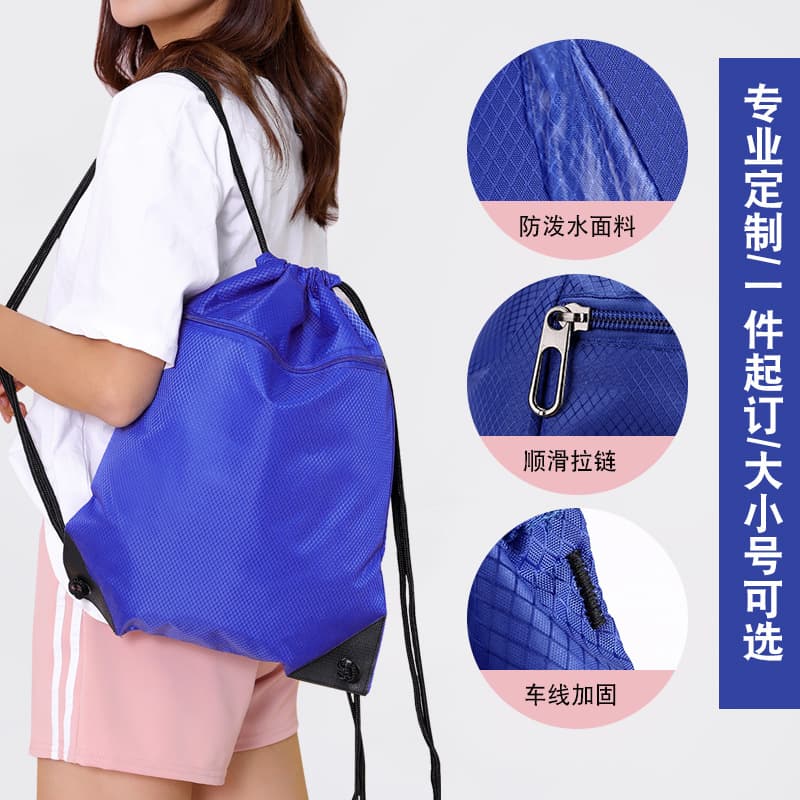 Cross-border waterproof casual drawstring outdoor backpack sports fitness bag large capacity hiking bag trendy