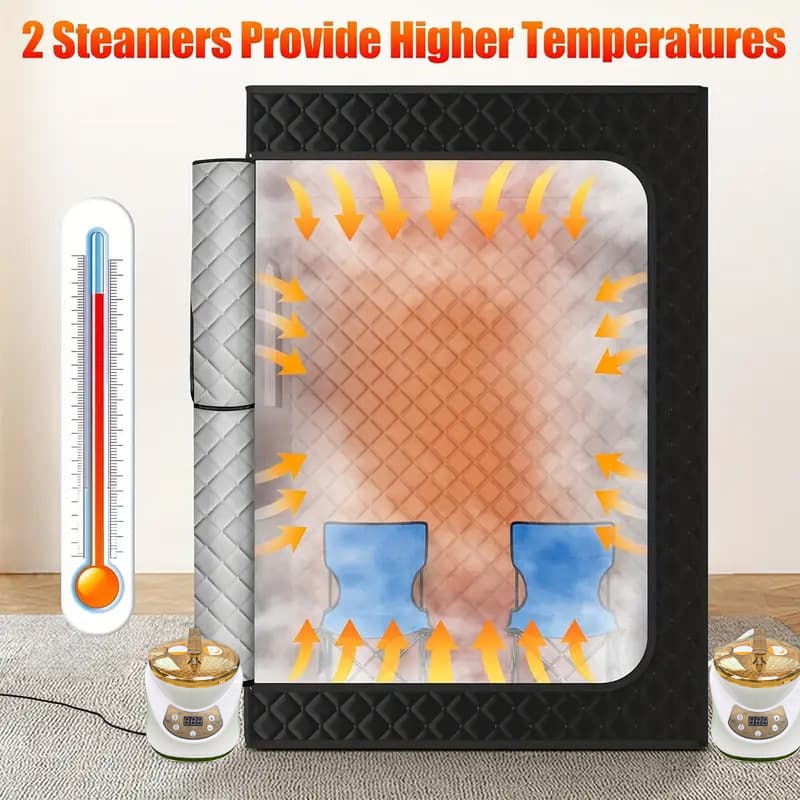 Cross-border EU/US standard dual-person sauna box, foldable home steam sauna machine, sweat room, logo printing available