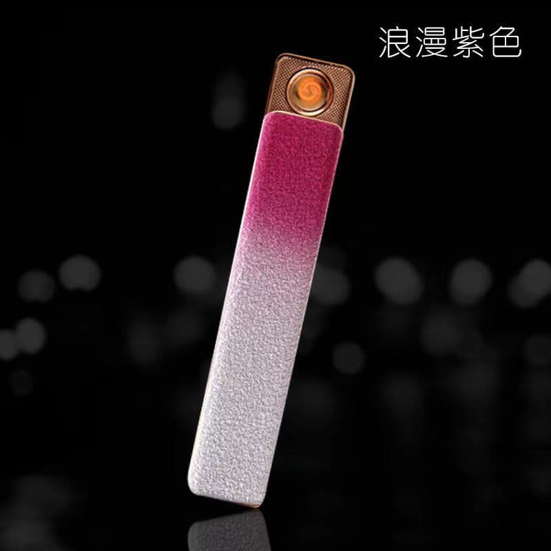 Mini Slim Charging Lighter Ultra-Thin Windproof USB Lighter Electronic Igniter Creative Gift for Men and Women