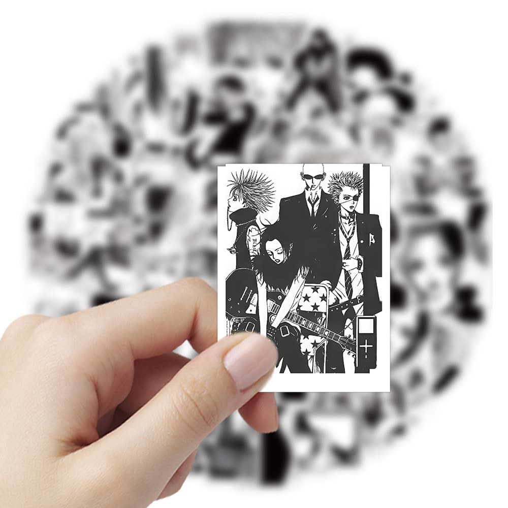 480pcs Japanese Black & White Anime Cartoon Sticker Pack for Journal Decoration, Notebook, Pencil Case, Phone Case Stickers Wholesale