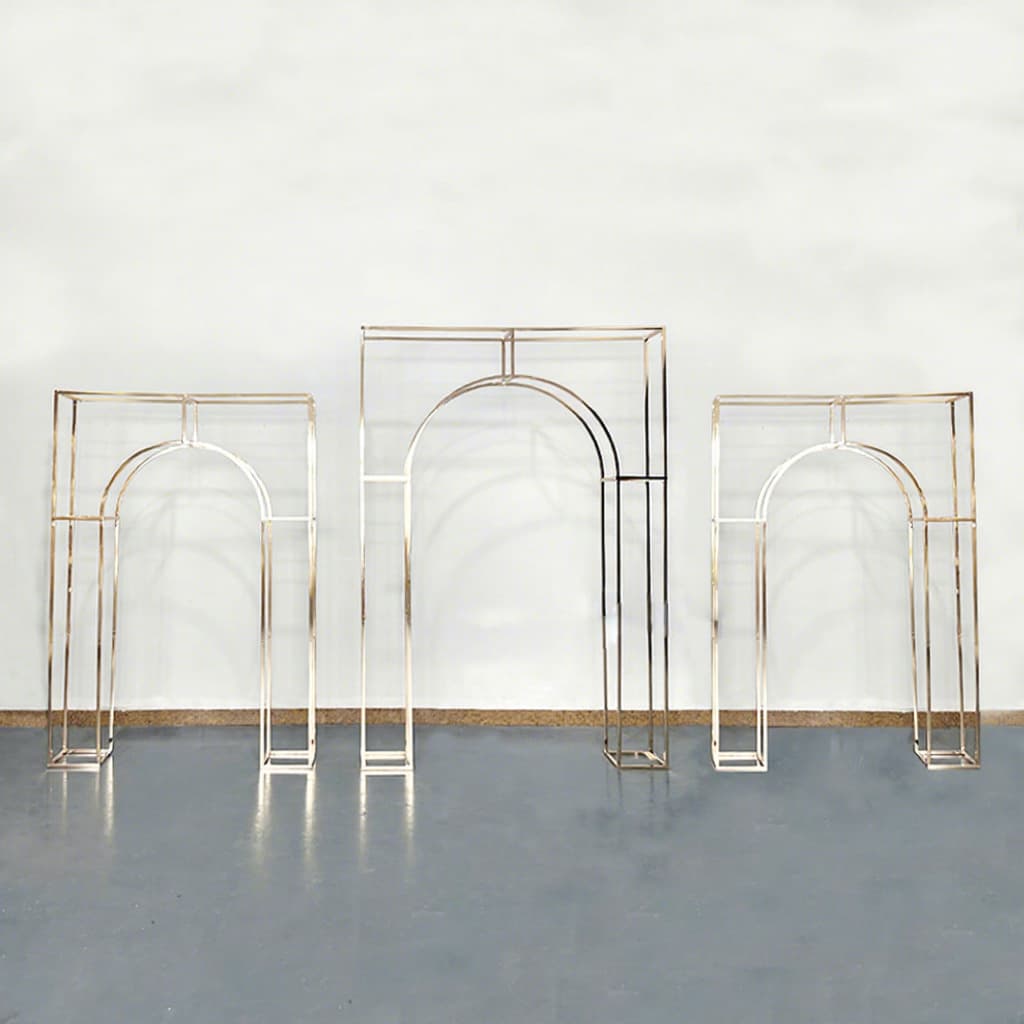 Cross-border Wedding Props Iron Art Screen Wedding Stage Decoration Gold Arch Welcome Area Electroplated Wedding Background Frame