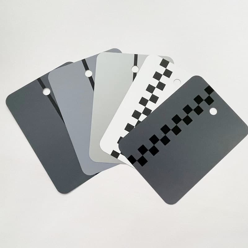 Export metal color matching card for automotive use striped and checkered small iron sheet color card with optional colors and sizes
