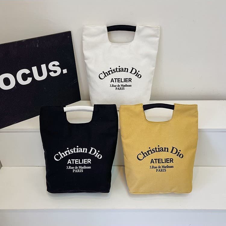 Canvas Tote Bag for Work, Makeup, Mom, Student Lunch Box, Casual Bucket Bag