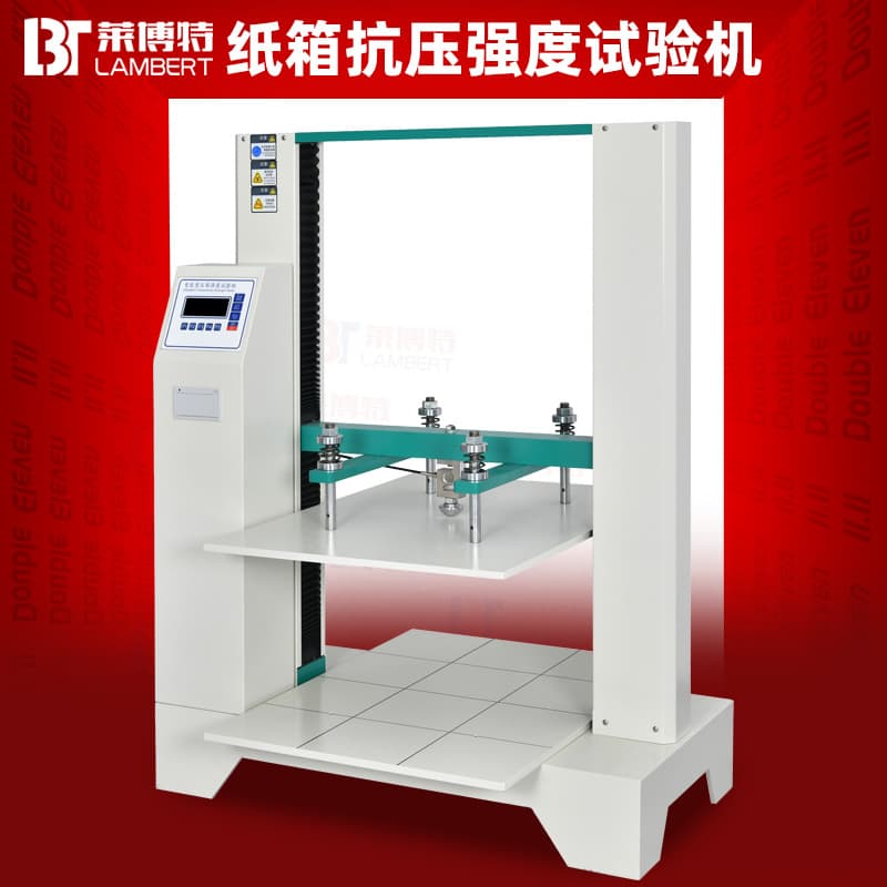 Carton compression strength tester, microcomputer controlled compression resistance tester for corrugated packaging cartons.