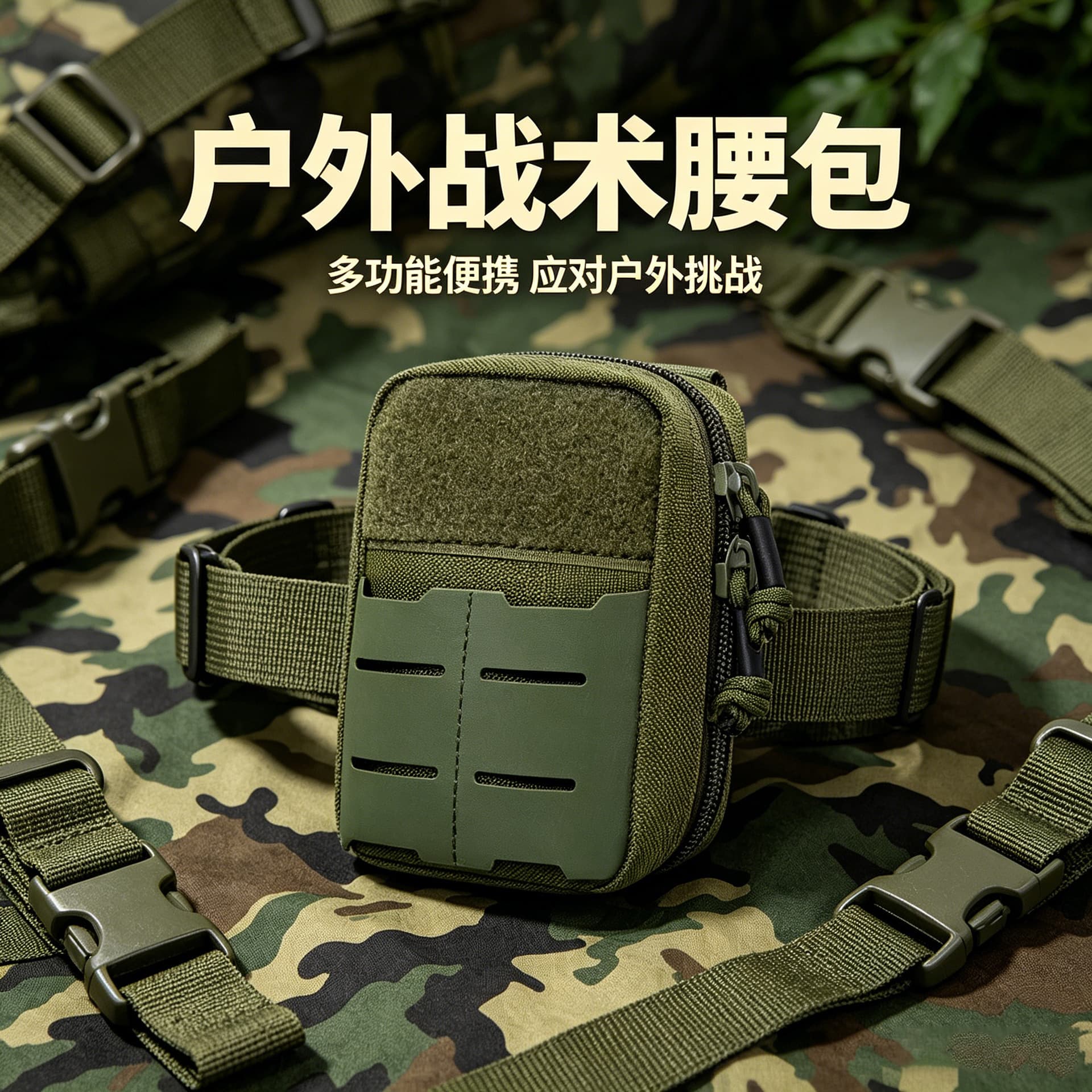 Tactical Waist Bag Multi-Functional Outdoor Sports Crossbody Bag Men Waterproof Oxford Cloth Camouflage Storage Bag