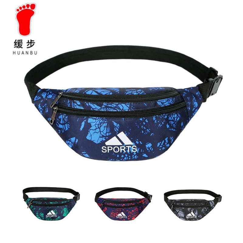 Casual Sports Waist Pack Oxford Fabric Water-Resistant Unisex Printed Crossbody Chest Bag Outdoor Portable Lightweight Phone Pouch