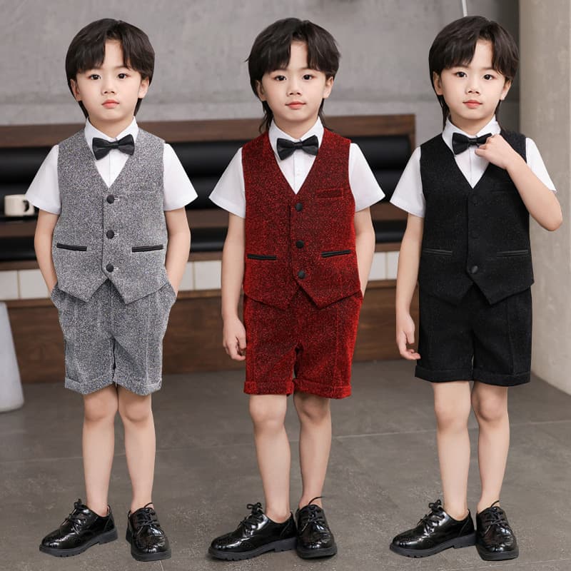 Cross-border Trade Boys' Autumn British Gentleman Suit Tuxedo for Piano Recitals, Hosting, and Fashion Shows