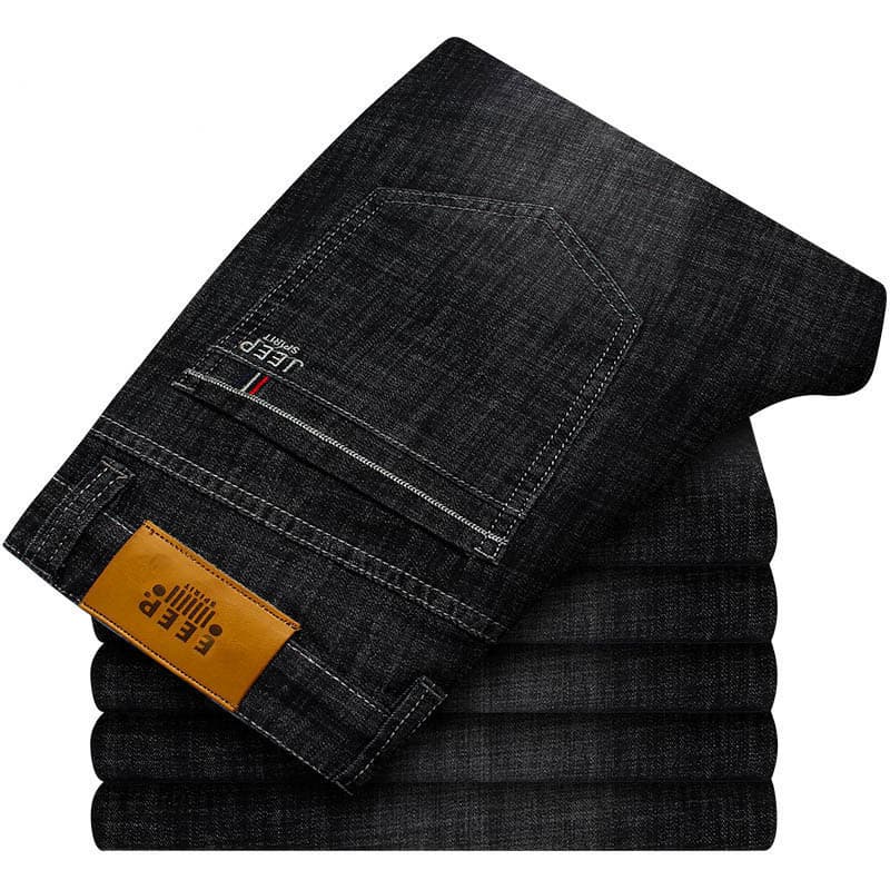 Casual Spring Summer Thin Men's Jeans Business Straight Leg Loose Fit Stretch Denim Pants Men's Wear Multi-Style