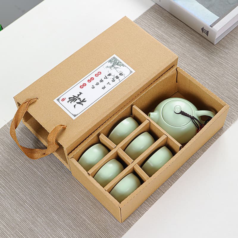 Ding Kiln Tea Set Portable Travel Group, Outdoor Activity Gift Souvenir, Mid-Autumn Gift with Logo Printing
