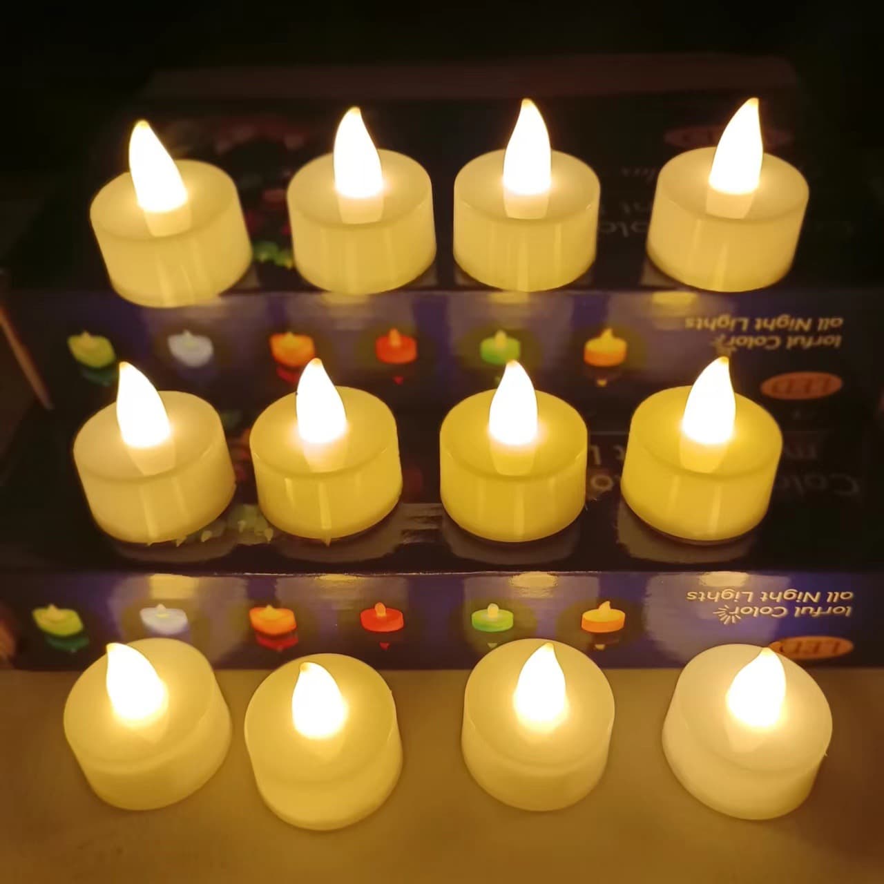 LED electronic candle light small tea wax round smokeless candle led love candle Valentine's Day proposal confession props